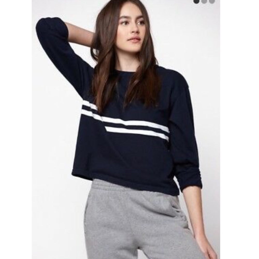 Brandy Melville navy striped long sleeve t-shirt